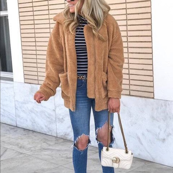 oversized teddy sherpa jacket - Picture 7 of 8